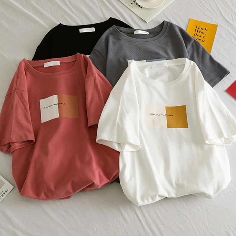 

Paris Girl Summer T Shirt Women Letter Printed Female White Tee Tops O-Neck Oversize Tees Short Sleeve Femme Shirt