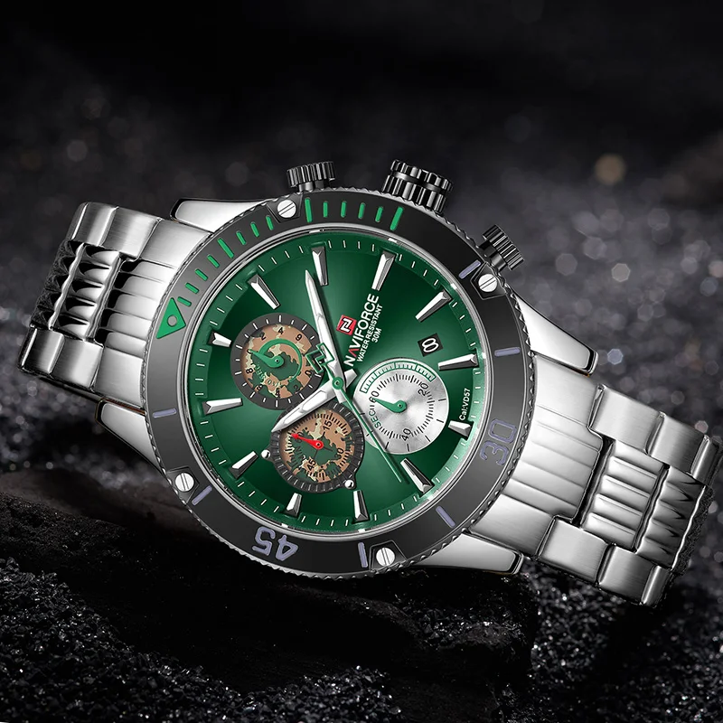 NAVIFORCE High Quality Man Watches Man Clock Top Brand Luxury Army Military Watch Men Waterproof Sport Mens Watches Green