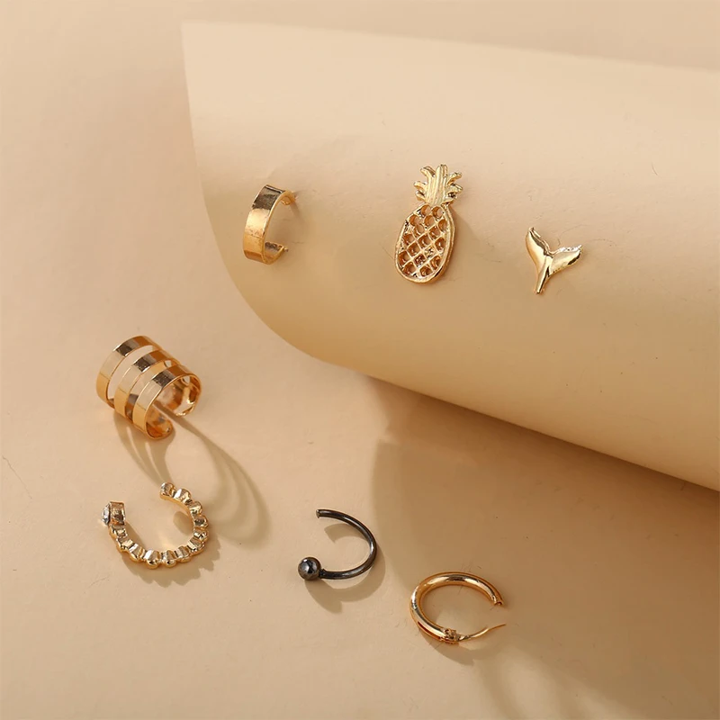 

Ear Clips Gold For Women/Girls Vintage Fashion Mini Earrings Sets Dangling Earrings Stud Elegant Charm Jewelry Drop Earring Gift