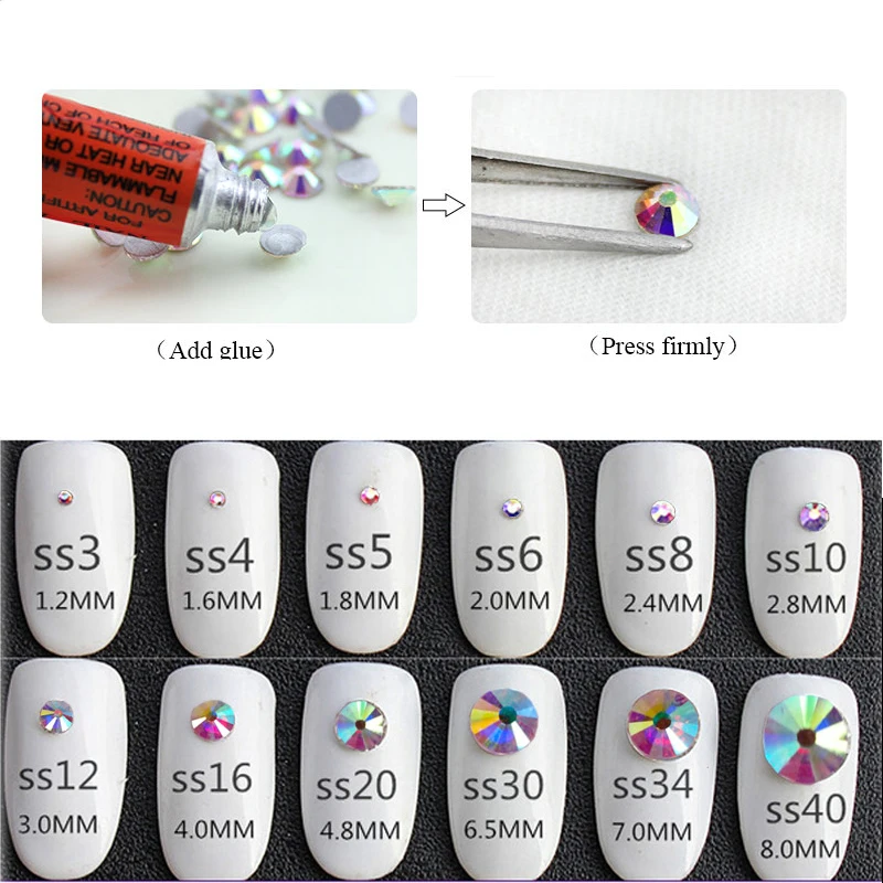 QIAO Glitter Rhinestones Crystal AB SS3-SS40 Non Hot Fix FlatBack Strass Sewing & Fabric Garment Rhinestone Nail Art Stone 3 QIAO Glitter Rhinestones Crystal AB SS3-SS40 Non Hot Fix FlatBack Strass Sewing & Fabric Garment Rhinestone Nail Art Stone 3