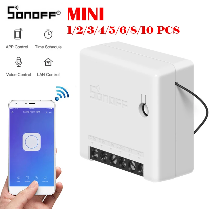 

Sonoff MINI DIY Smart Switch Small Body Remote Control Wifi Switch Support An External Switch Work With Alexa Google Home