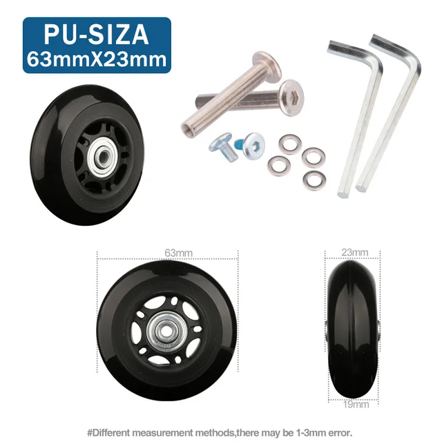 Luggage wheels repalcement trolley case pulley wheel mute universal accessories 20-28 inch suitcase wheels caster for luggage PU-63-23