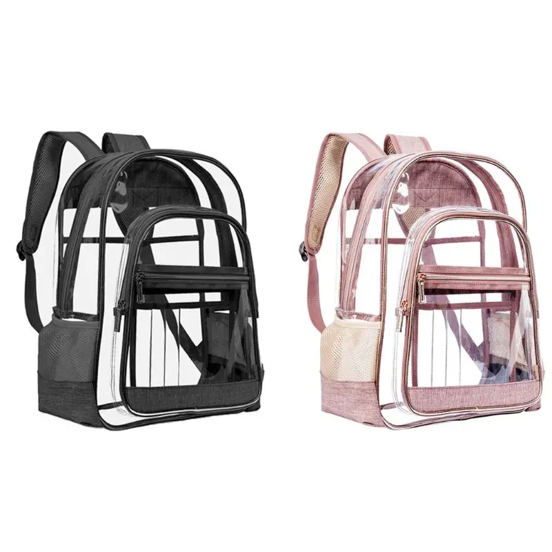 

Clear Backpack Transparent Multi-Pockets Outdoor Laptop Daypack Unisex Travel Rucksack F42A