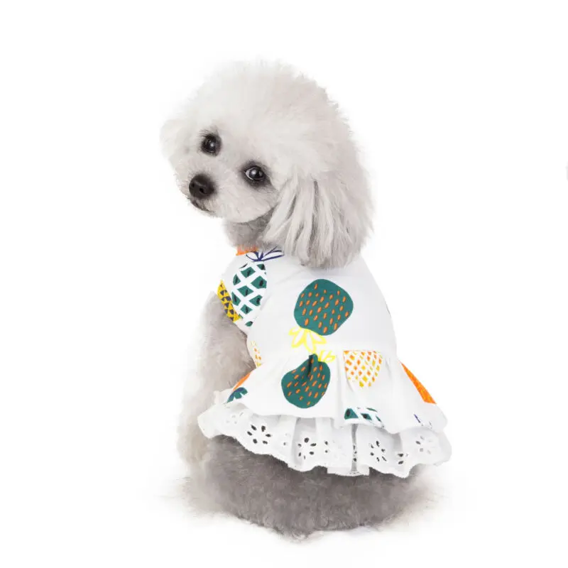 Pineapple Small Dog Clothes Pet Puppy Cute Vest Dog Cat Apparel Pajamas Summer Lovely Dress Princess Comfortable Pet Clothing