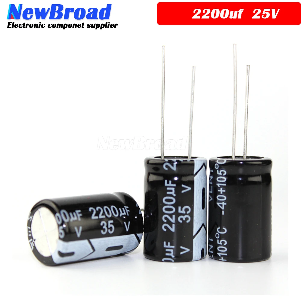 10PCS Original aluminum electrolytic capacitor 2200UF 16V 25V 35V 50V 63V 80V plug-in multi specification 18*35 16*25MM | Электронные