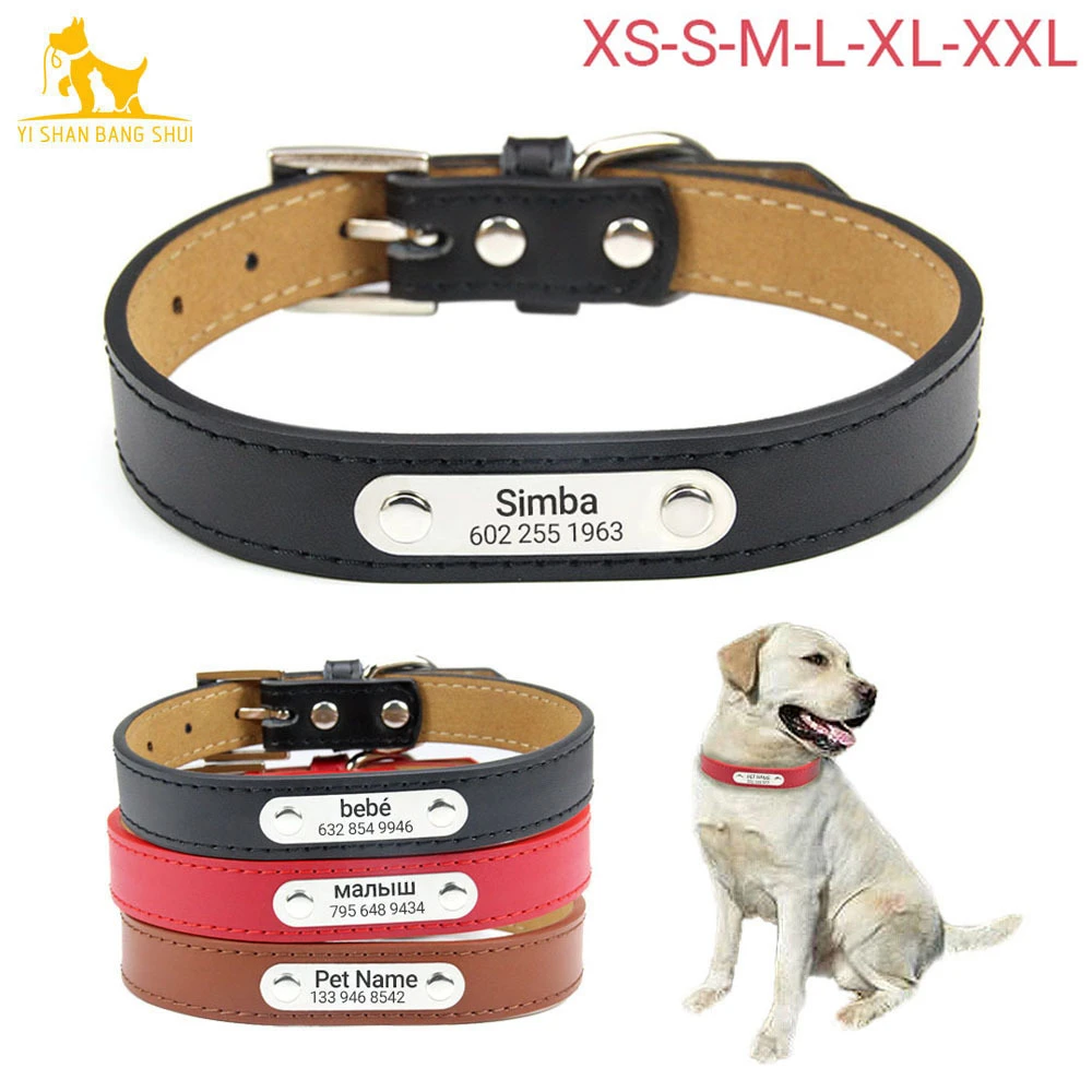 Personalized Dog Id Collar Custom Pet Name Free Engraving Genuine