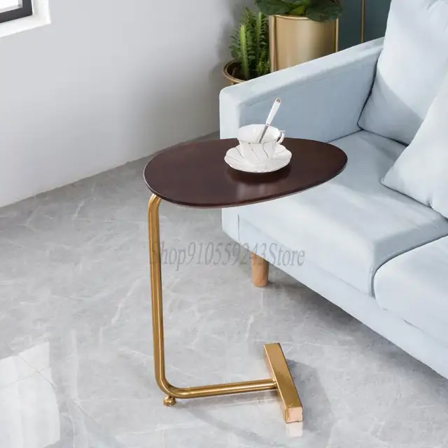 Simple Bedroom Bedside Table Oval Solid Wood Lazy Sofa Small Table Mini Sofa Corner Table Balcony Small Coffee Table Sofa Tables Aliexpress