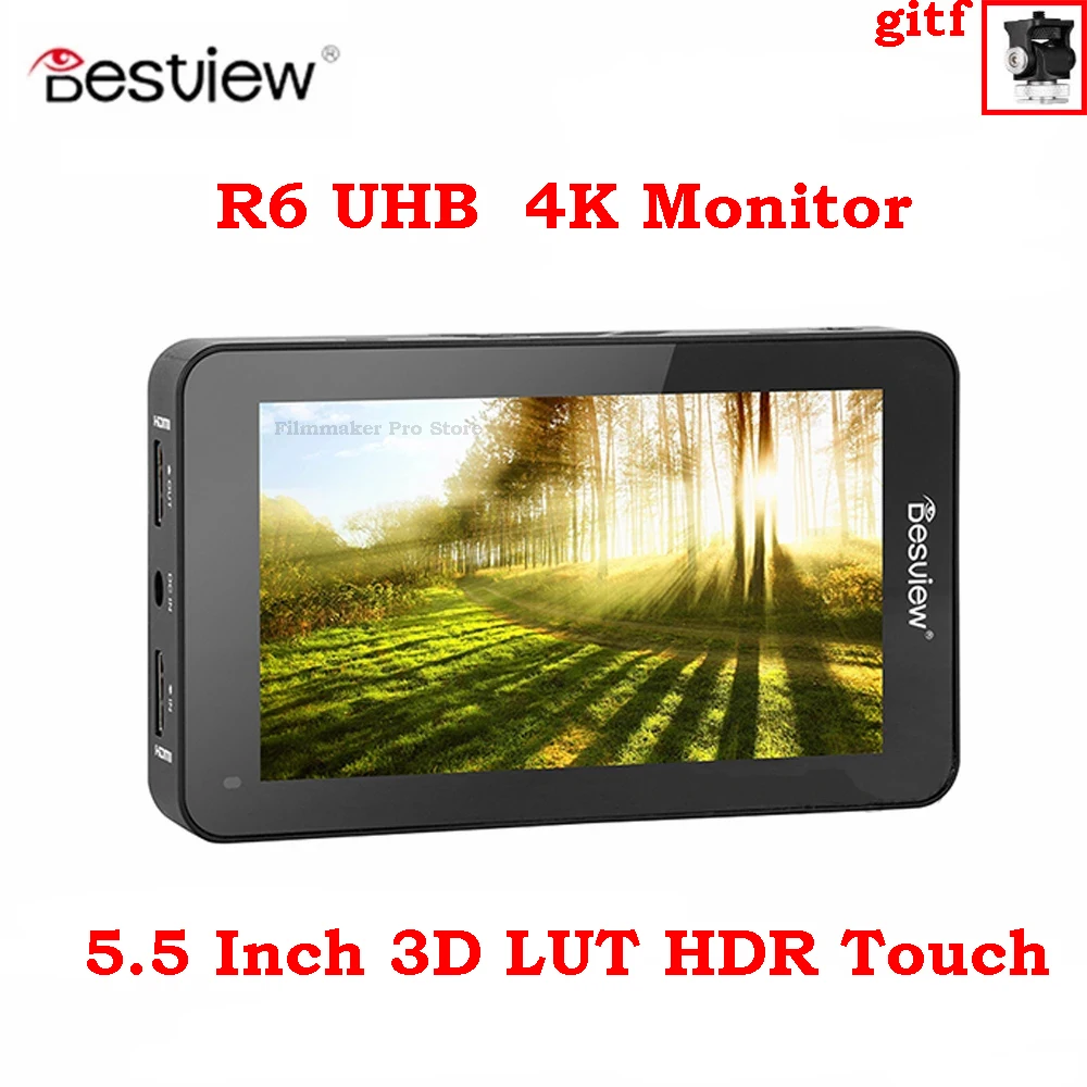Desview R6 Monitor 5.5 Inch UHB 4K HDMI FHD 1920x1080 3D LUT HDR Touch Screen on Camera Field Monitor for DSLR Camera Besview