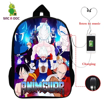 

Sac A Dos Dragon Ball Super Anime Backpack Women Mochila Bookbag USB Charge Mens Laptop Backpack School Bags for Teenage Girls