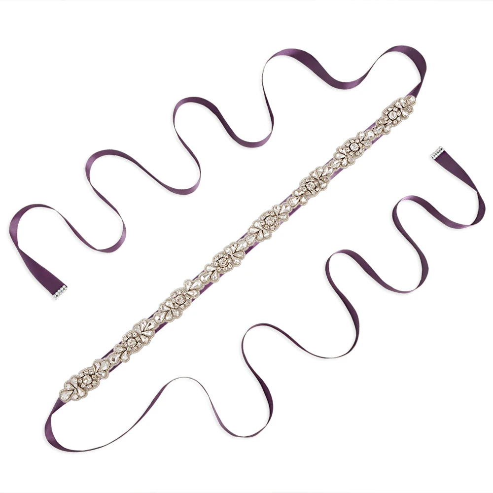 purple TRiXY S235 стразы, пояс для невесты, кристалл, свадебные аксессуары, ремни для женщин, свадебное платье, пояс для невесты, подружки невесты - Цвет: purple