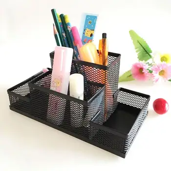 

Fashion Multi-function Office Supplies Desk Organizer Mesh Collection Pen Holder For Birthday Gift