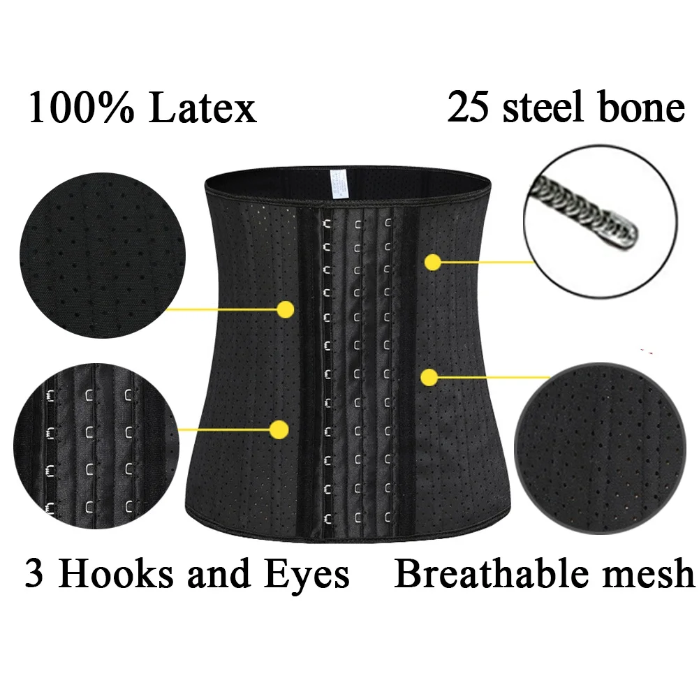 Latex Waist Trainer Corset Belly Slimming Underwear Belt Sheath Body Shaper Modeling Strap 30CM Punching Waist Cincher New hc