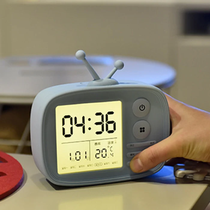 Wake Up светодиодный цифровой динамик Bluetooth будильник спальня держатель телефона Ретро ТВ Портативный часы Hogard