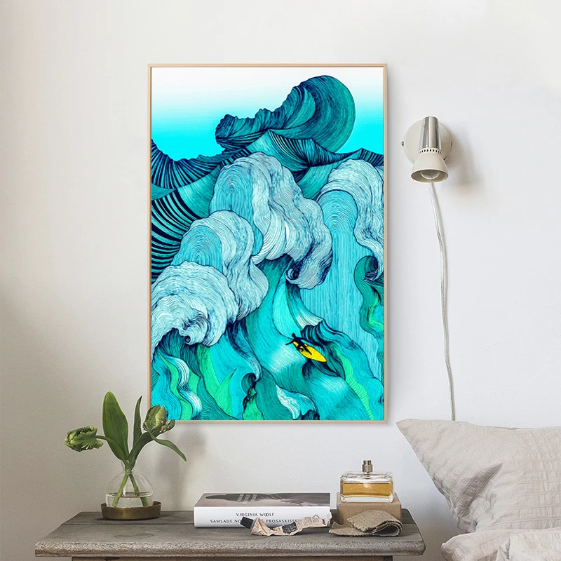 SEA SURFER ABSTRACT PAINTING CANVAS ART