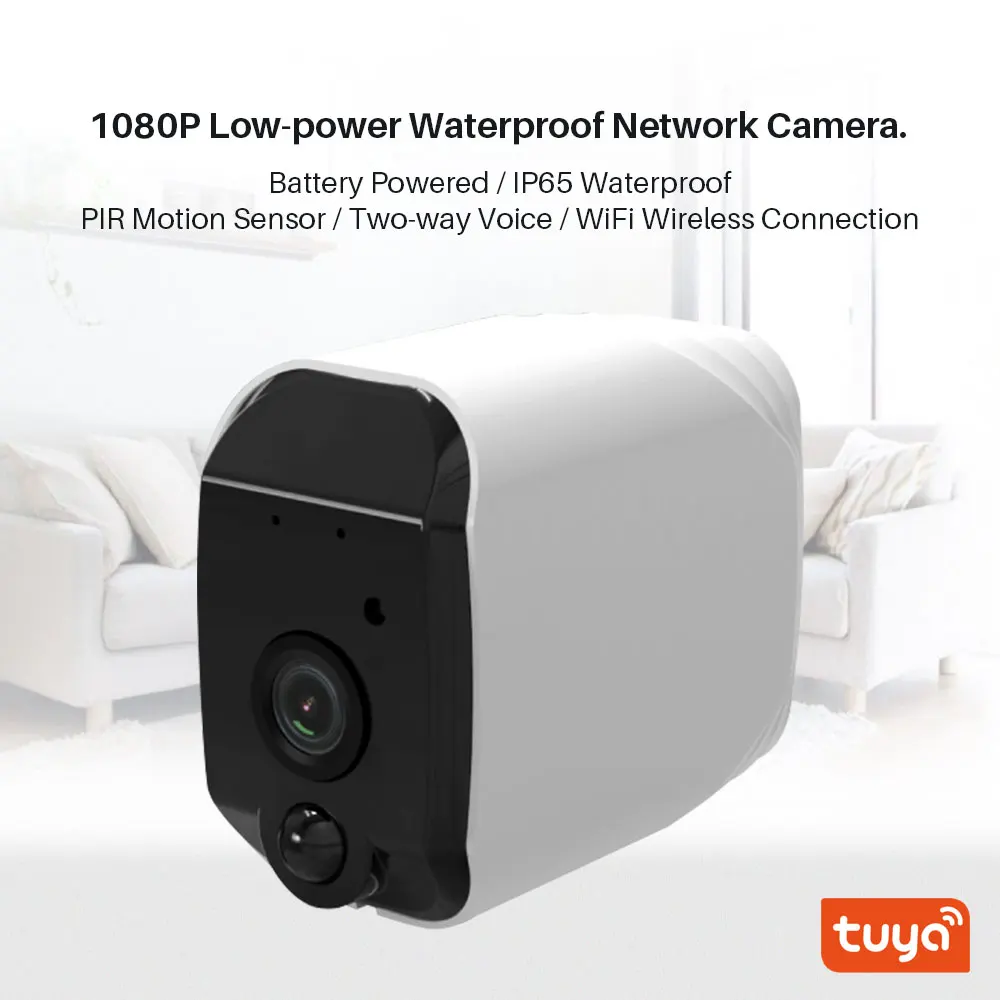 WiFi IP камера наружная 1080P Tuya SmartLife APP управление с питанием от батареи Двусторонняя аудио домашняя камера безопасности монитор IP65 водонепроницаемый