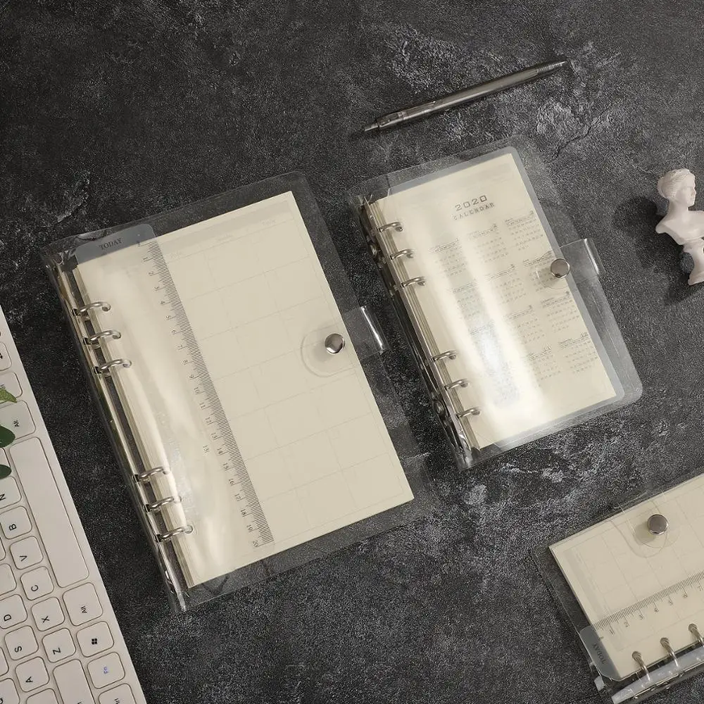 Transparent lose blatt bindemittel lose gurt lose blatt inneren kern A6 A7 hinweis buch journal a5 planer büro liefert