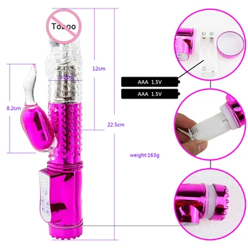 Adult Butterfly Soft Silicone Rabbit Vibrator Dildo Vibrator With 8-Frequency Rotating Dildo Vibe Massager For Women Sex Toys 2