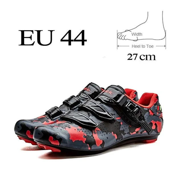 Santic Мужская обувь для шоссейного велоспорта из искусственной кожи дышащая обувь для шоссейного велосипеда автозапирающиеся Спортивные Гонки велосипедная обувь кроссовки WMS17004H - Цвет: Red EU 44