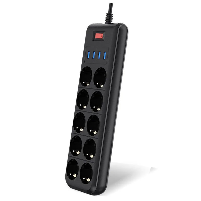 新規上場商品 電源ストリップ10方法acコンセントeuプラグソケットusb充電ポート2メートル延長コンピュータテレビスマートフォンhomekit家電 質屋 Leya Feya Ru