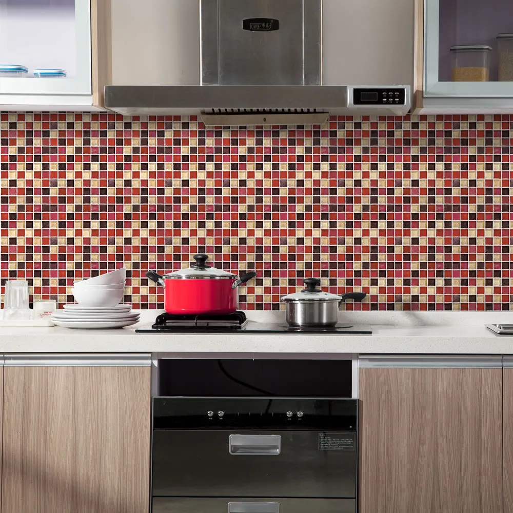 20pcs Tile Stickers Kitchen Bathroom Vinyl Waterproof ...