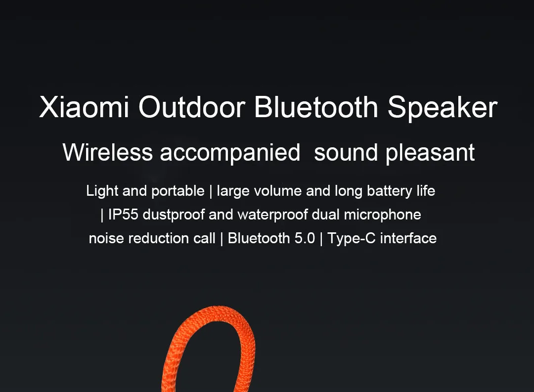 Новейший Xiaomi Bluetooth наружный динамик Bluetooth 5,0 IP55 водонепроницаемый пылезащитный тип C перезаряжаемый беспроводной динамик