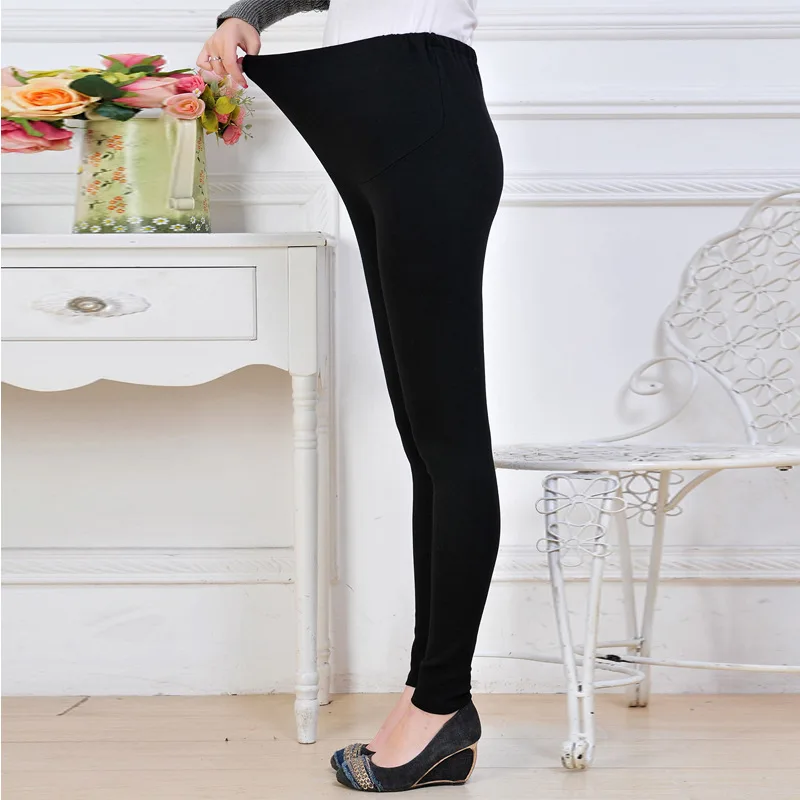 

2019 Spring And Autumn New Style Thick Leggings for Pregnant Woman Pure Cotton Abdominal Support Capri Pants Plus-sized 200 Catt