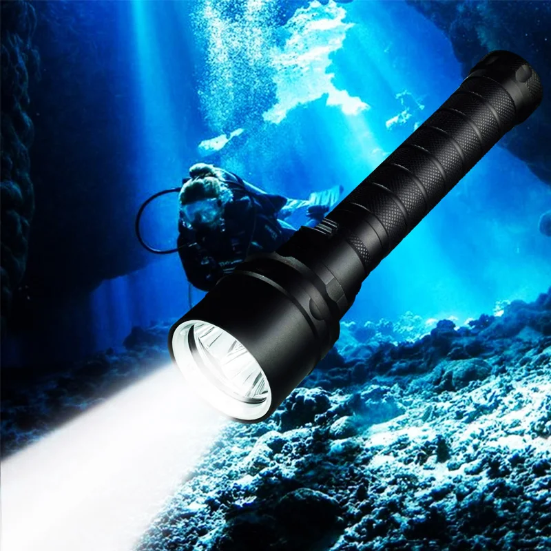 ZK20 Дайвинг флэш-светильник T6 подводный светодиодный светильник s 100 м подводный безопасный погружной светильник фонарь для подводных видов спорта