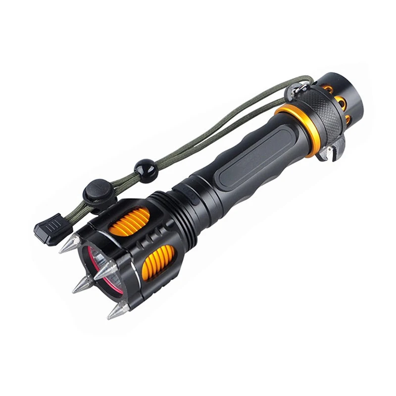 Flashlight Светодиодный фонарик 2000 люменов, 5 режимов переключения, супер яркий тактический фонарь для экстренной помощи и самообороны, фонарик для велосипеда - Цвет: Flashlight