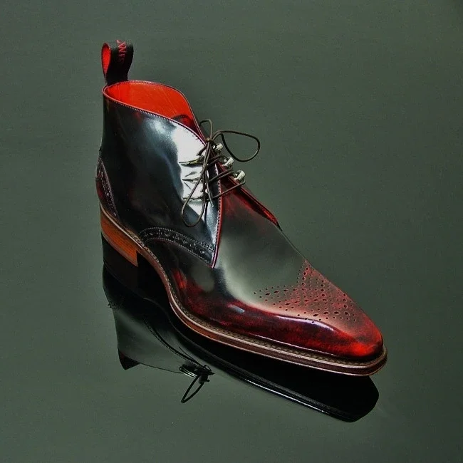 

Fashion Luxury Pointed Toe Chelsea Boots Vintage Snake Comfortable Ankle Boots Zipper Male Casual Boot NE008