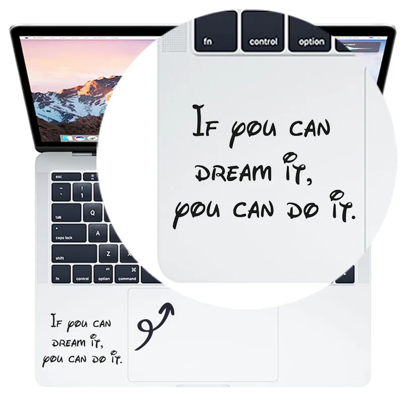Self-motivation Dream Quote Trackpad Decal Laptop Sticker for MacBook Pro 14 Air Retina 11 12 13 15 Inch Mac Touchpad Skin Decor,laptop sticker