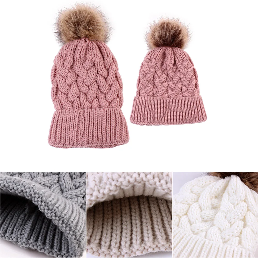 Family Matching Christmas Hat Winter Warm Mother Baby Knitting 【人気沸騰】