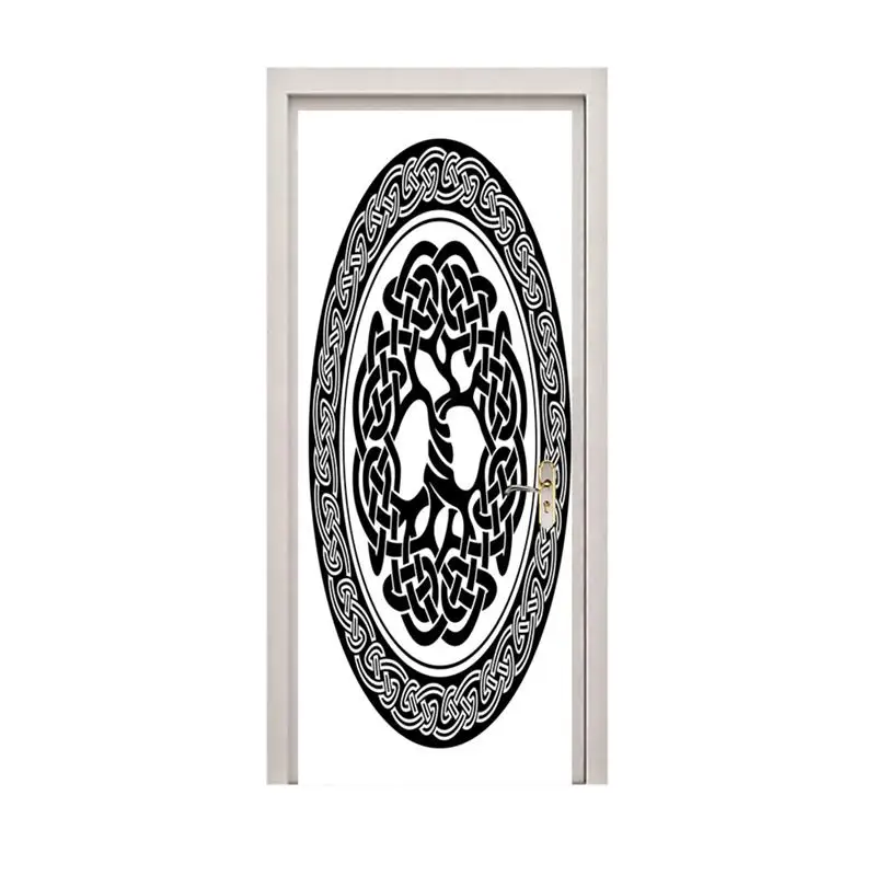 

1pc Door Sticker Waterproof Removable Renovation Beautiful Decorative Door Sticker Door Decals For Hotel Cafe Restaurant