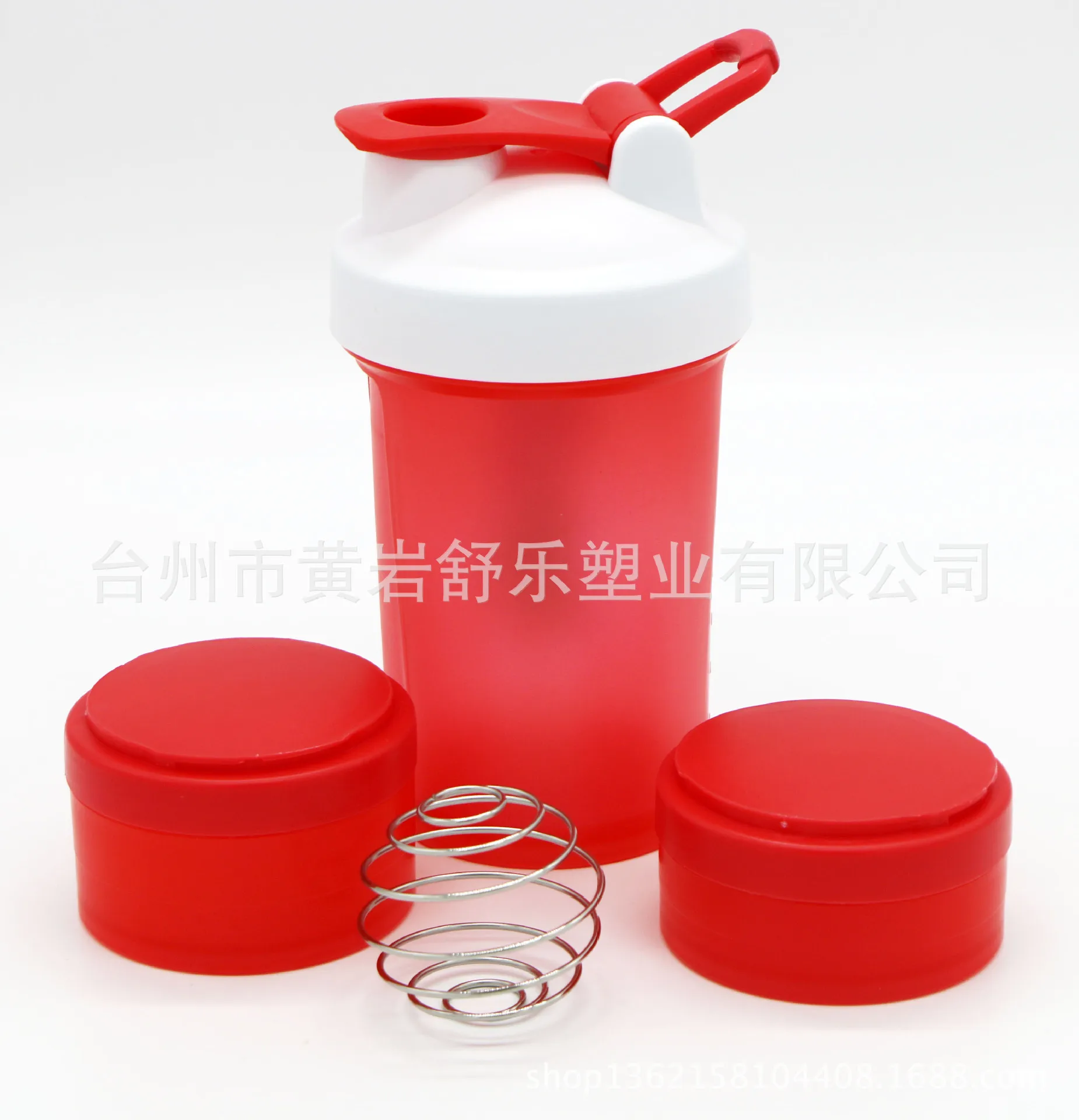 

500ml Three Layer Glass Protein Powder Increase Muscle Powder PP Material Shake Cup with Spring Ball