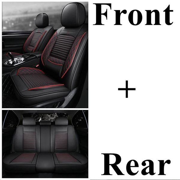 Dingdian передние+ задние автомобильные чехлы для CITROEN C4 C3 C5 Triumph C2 C6 DS4 DS5 DS6 C4L Picasso C4 aircross кактус C-CROSSER C-XR - Название цвета: leather black red 1