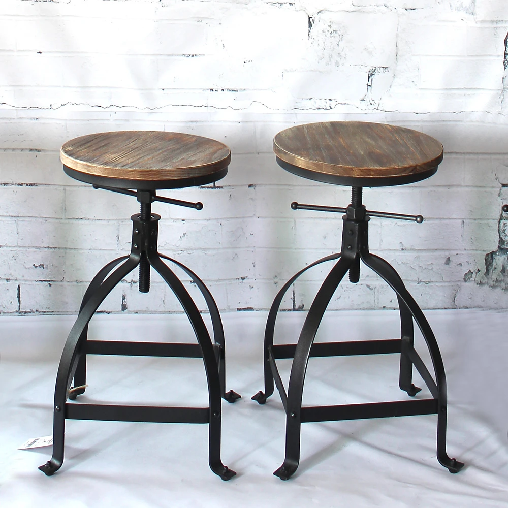 Dapur Adjustable Height Swivel Bar Kursi Kitchen Dining Breakfast Chair Natural Pinewood Top Bar Stool Kursi Bar Aliexpress