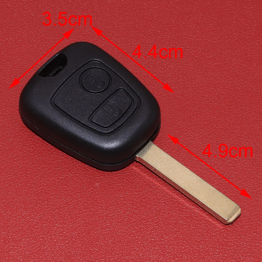 JEAZEA 2 Buttons Remote Car Key Shell Fit for Peugeot 307 2003, 2005-2008 2009 Blade Replacement Remote Black Car Cover Case (1)