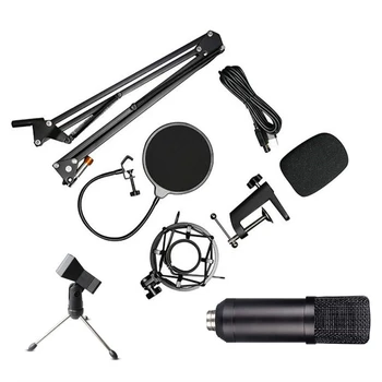 

USB Microphone Condenser Mic Podcast Kit for Windows/Mac with Arm Stand Tripod USB Cable and Table Mounting Clamp Kit for Karaok