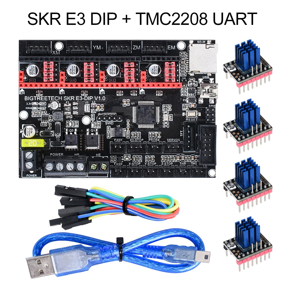 BIGTREETECH SKR mini E3 V1.2 плата управления 32 бит с TMC2209 UART драйвер части 3d принтера skr v1.3 E3 Dip для Creality Ender 3