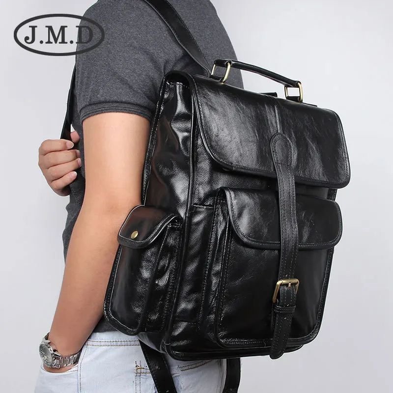 

J.m.d Retro MEN'S Backpack Import Full-grain Leather Men's Bag Retro Style Leather Backpack Computer Bag