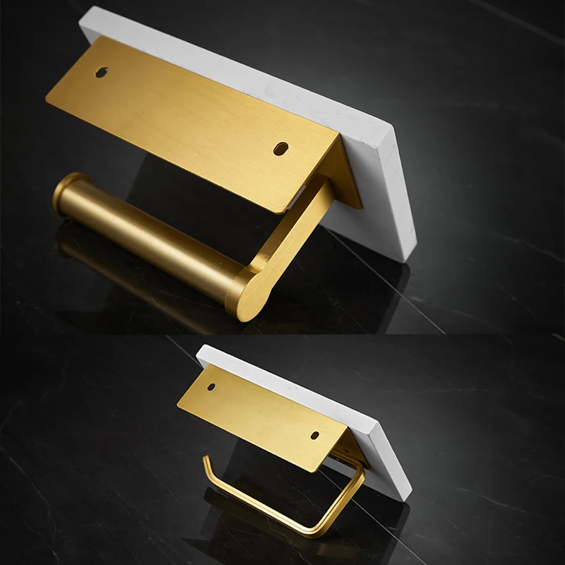 Luxury Gold Modern Double Toilet Paper Holder Polished Brass