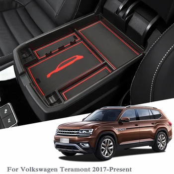 

Car Styling Car Armrest Storage Box For Volkswagen Teramont 2017-2020 Center Console Armrest Storage Box Cover Auto Accessories