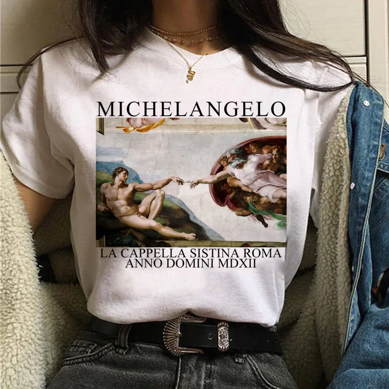 625 Эстетическая футболка vaporwave Michelangelo Женская модная новая футболка harajuku Повседневная Корейская стильная графическая футболка в стиле хип-хоп женская - Цвет: 625