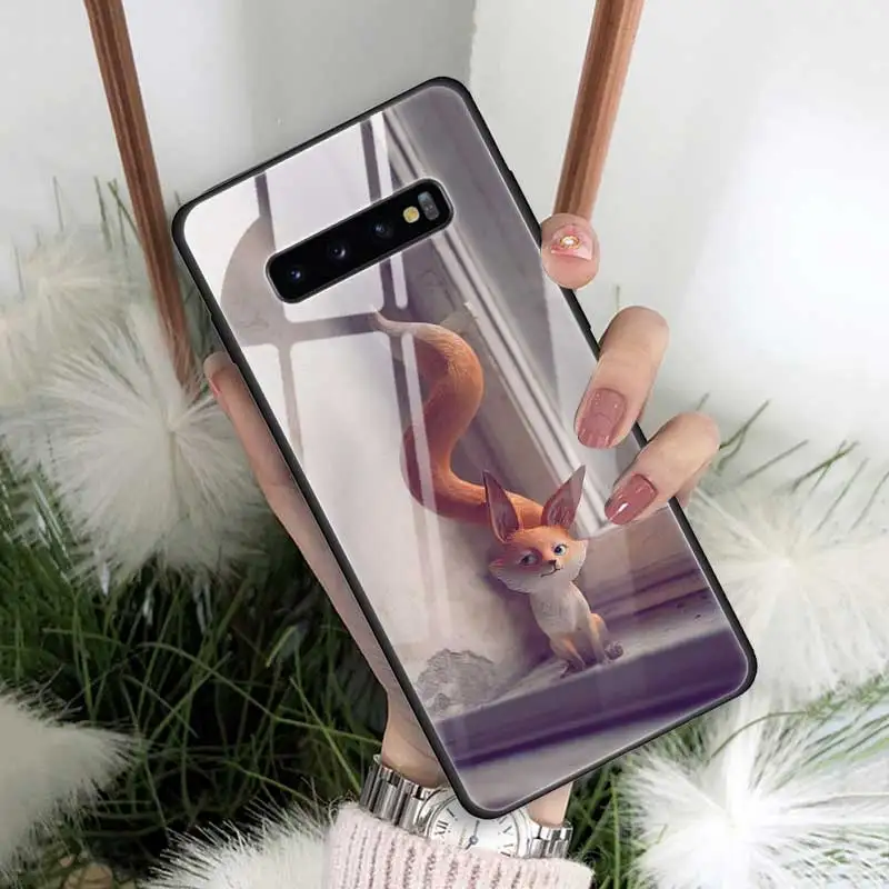 04 Милый осенний чехол из закаленного стекла с лисой для samsung Galaxy S10 S10e S9 S8 Note9 Note 10 Plus 5G A50 A30 края из ТПУ - Цвет: 04