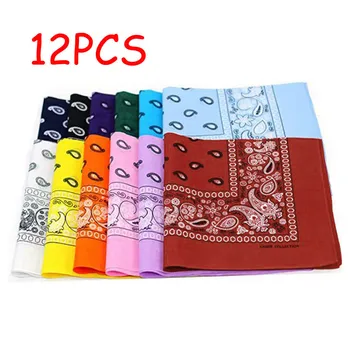 

Head Scarf Dozen Paisley Bandanas Multi Colored Set Cowboy Bandanna Double Sided Outdoor Cycling fashion Headwear Bandana
