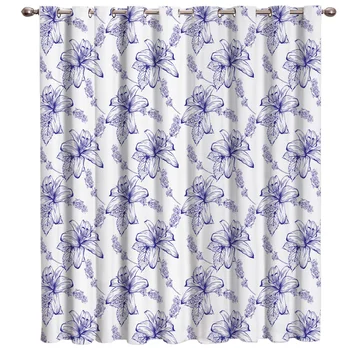 

Lavender And Lily Window Curtains Dark Living Room Blackout Curtains Kitchen Outdoor Fabric Drapes Indoor Decor Window Treatment