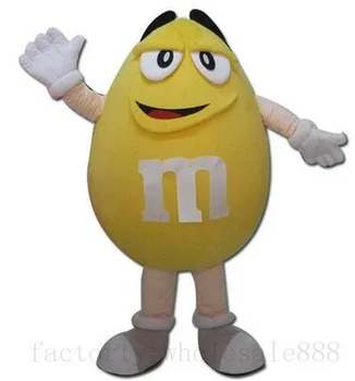 

2019 Advertising YELLOW Chocolate Mascot Costume Suit Birthday Dress Party Adult Birthday Cartoon Character Mascot Costume Gift