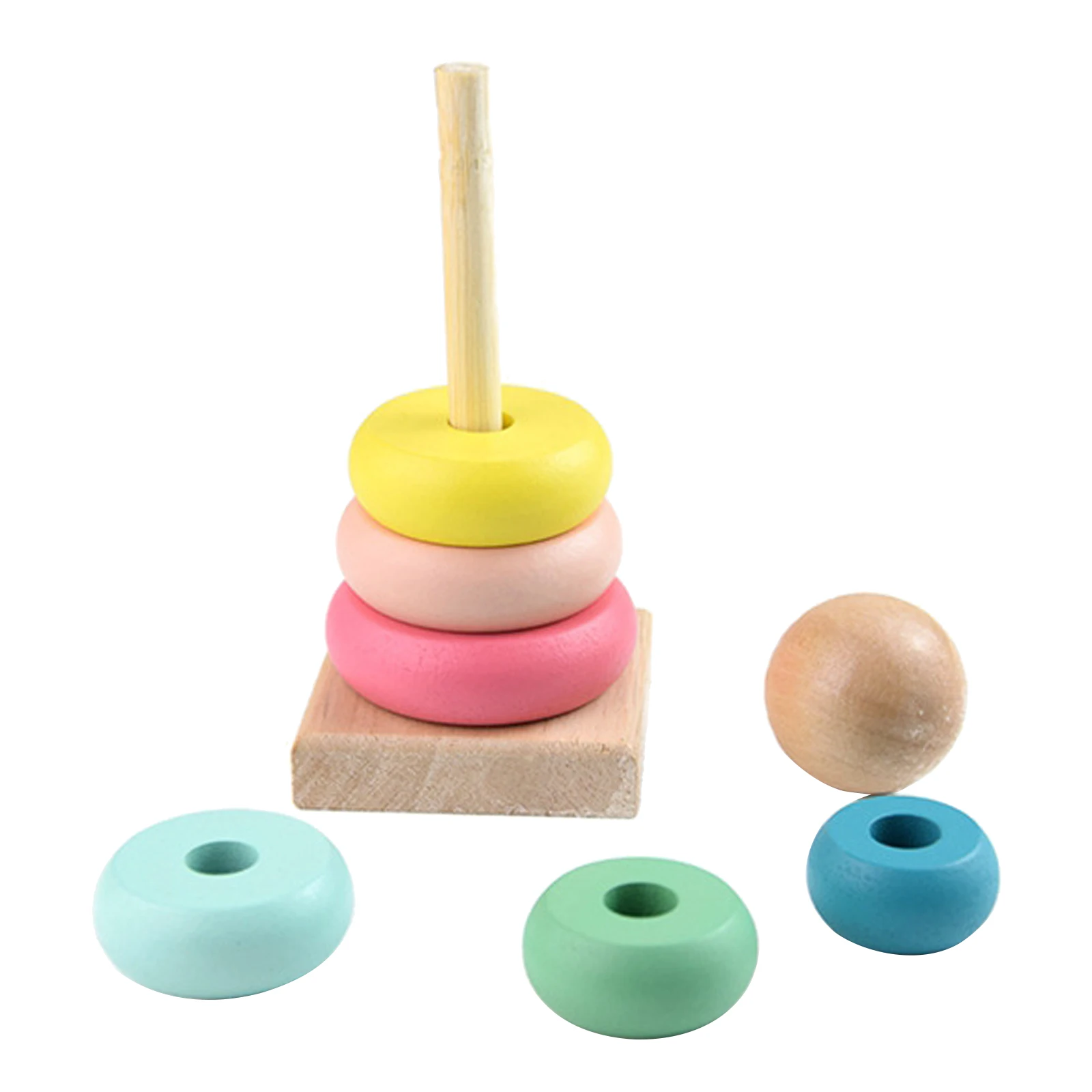 Colorful Kids Wooden Toys Rainbow Tower Early Educational Toys Cognition Learning Baby Toys for Kids Toddlers