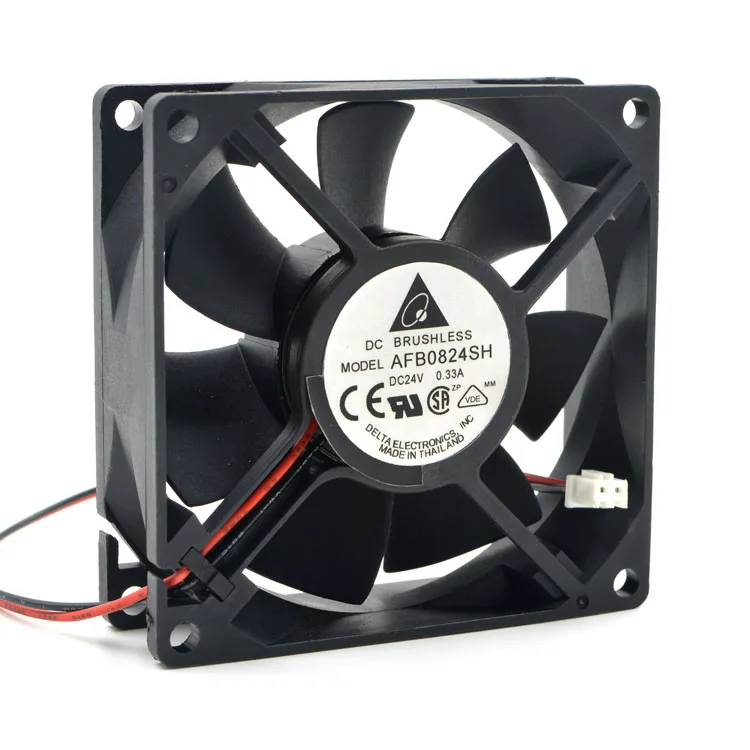 

Brand New for delta AFB0824SH 8CM cooling fan 80*80*25mm DC 24V 0.33A 4000RPM 46.62CFM 2-Pin cooler