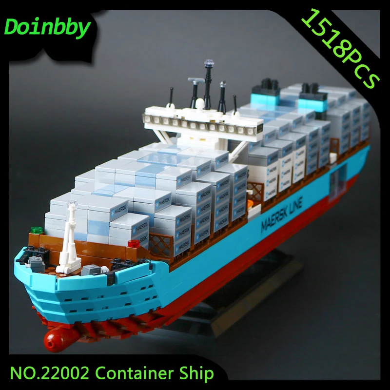 

In Stock 22002 Technic The Maersk Cargo Container Ship 1518Pcs Educational Building Blocks Bricks Compatible with Bela