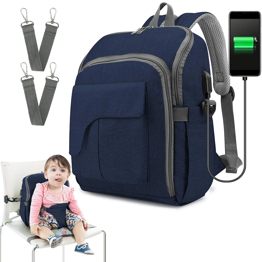 Multifunctional Maternity Diaper Bag Fashion Mummy Travel Backpack Large Capacity Waterproof Baby Nappy Bags For Mom - Цвет: Синий